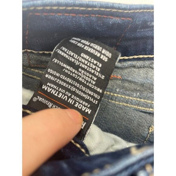 New Remix by Rock Revival Distressed Straight Leg Jeans Size 25 - Picture 3 of 6